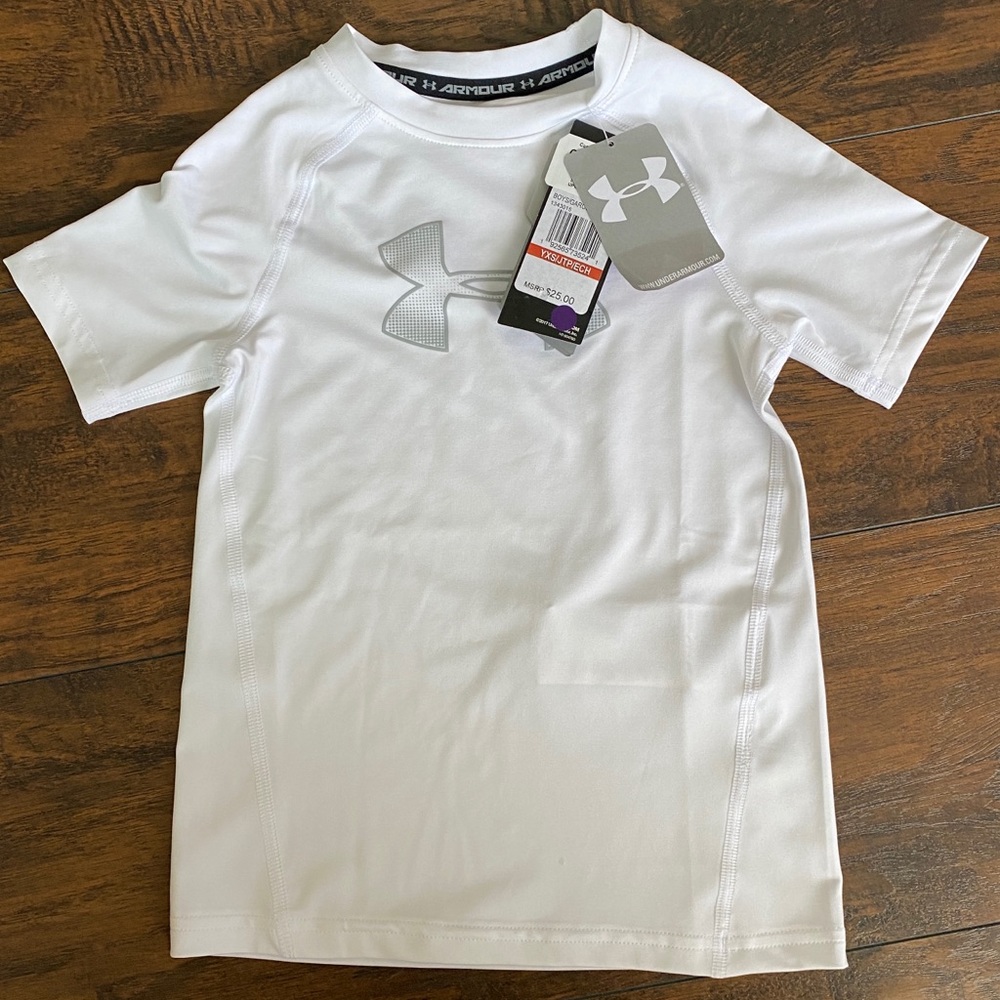 3/$36 - Boys Under Armour Fitted Tee - White